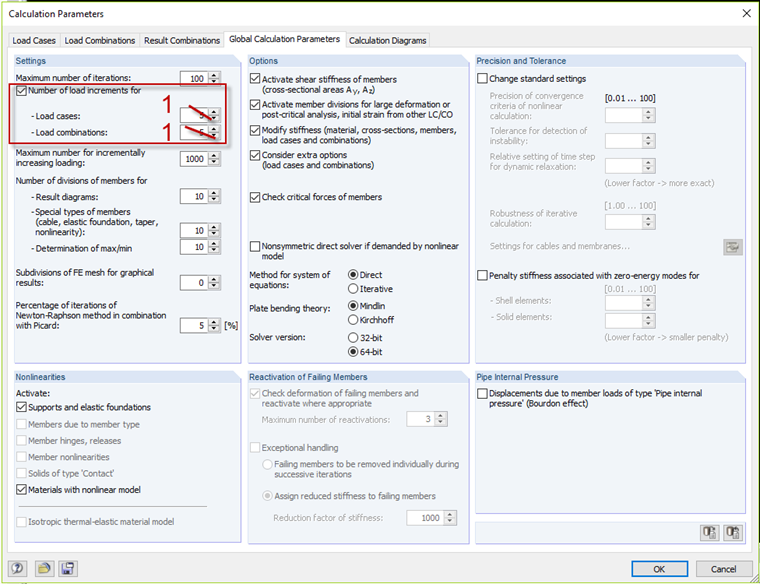 Calculation Parameters