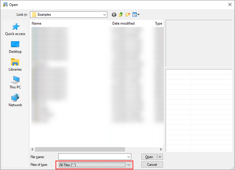 Opening Dialog Box RSTAB 7 with File Type Setting