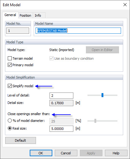 Specifying Openings in RWIND Simulation