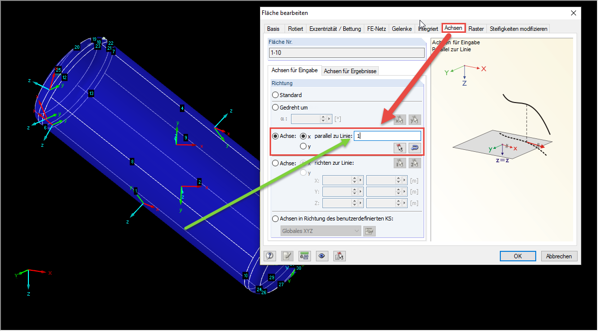 Alignment of Local Coordinate Systems on Container