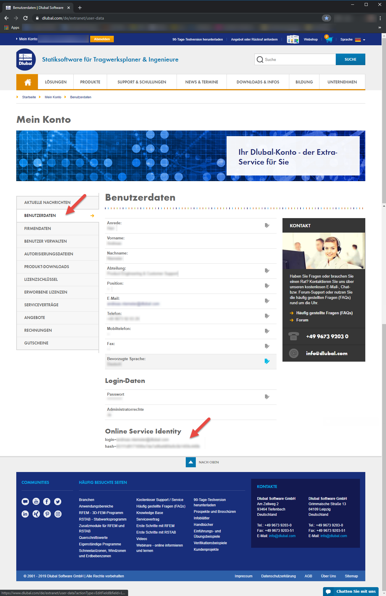 Web Service Identity in Dlubal Account