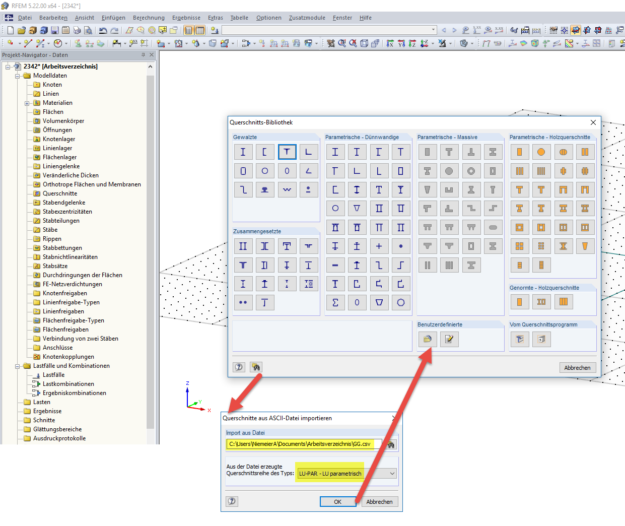 Importing Cross-Section Table