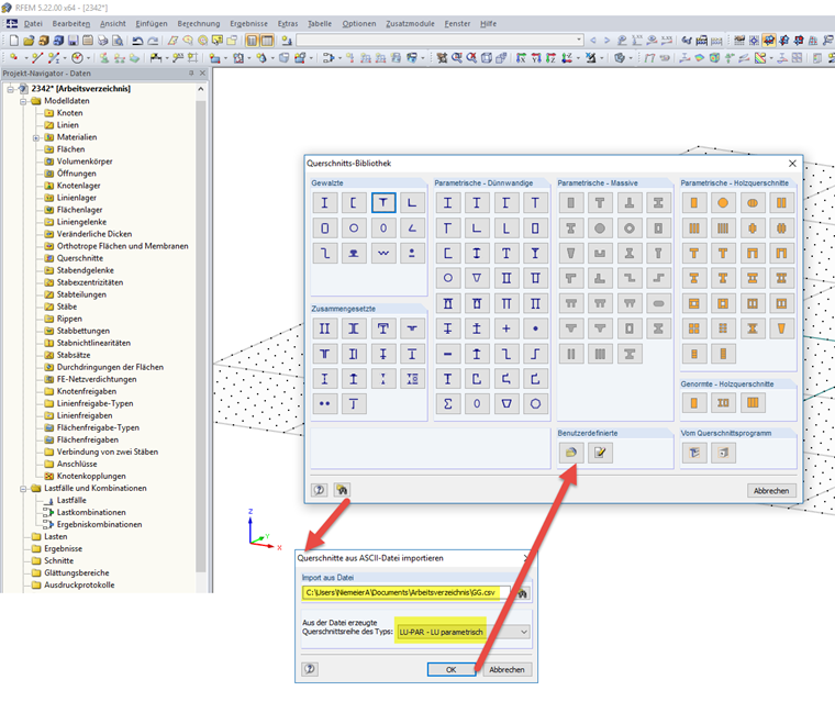 Importing Cross-Section Table