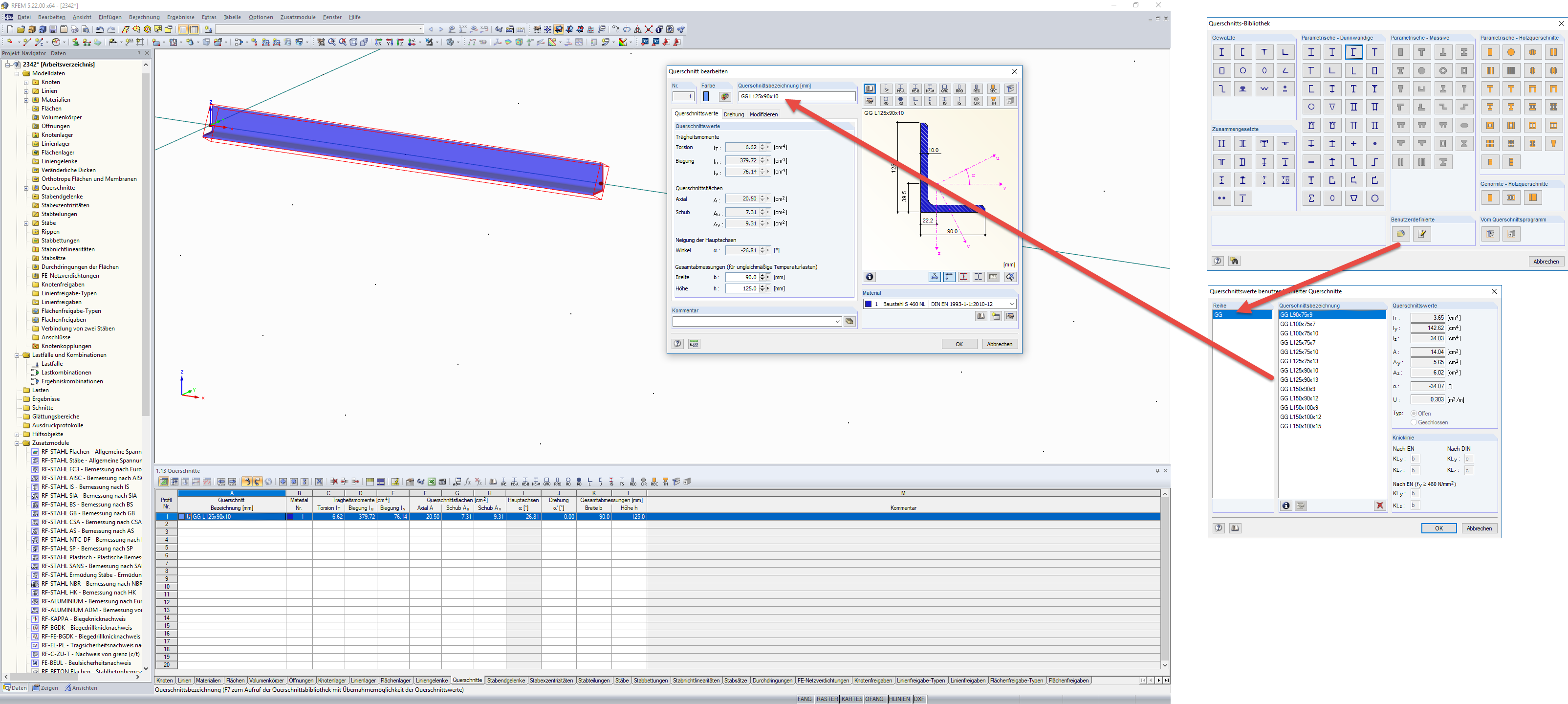 Using New User-Defined Cross-Section Table