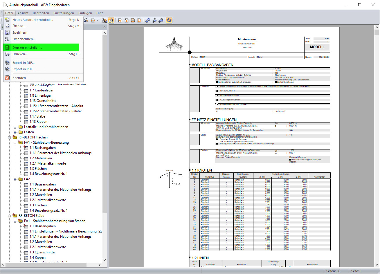 Printout Report in A4 Format