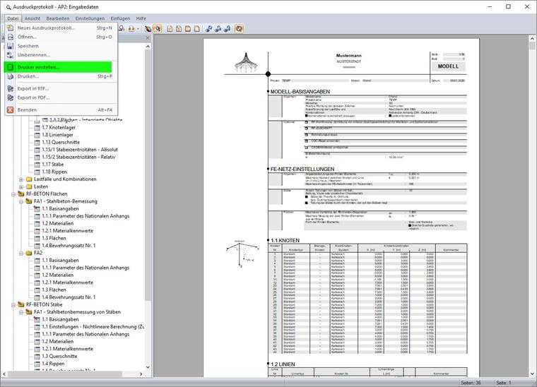 Printout Report in A4 Format