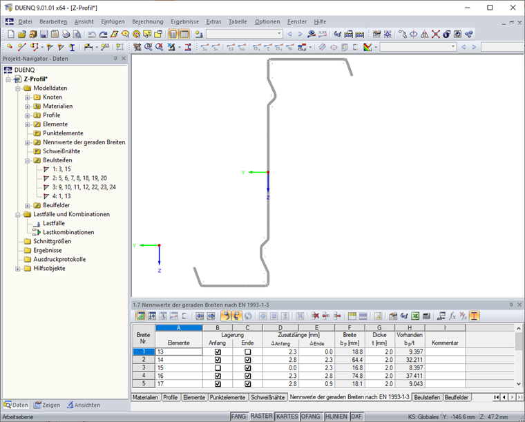 Table 1.7 Notional Flat Widths | EN 1993-1-3