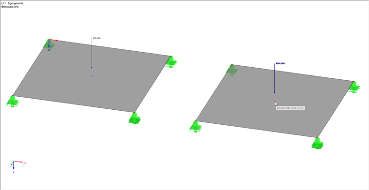 Load as "Free Concentrated Load" and "Nodal Load"