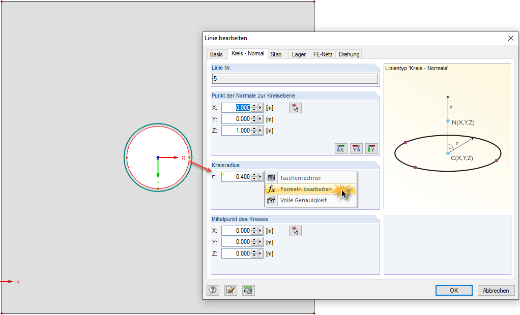 Formula for Radius