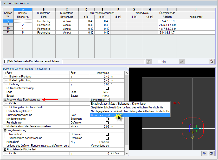 User-Defined Punching Load