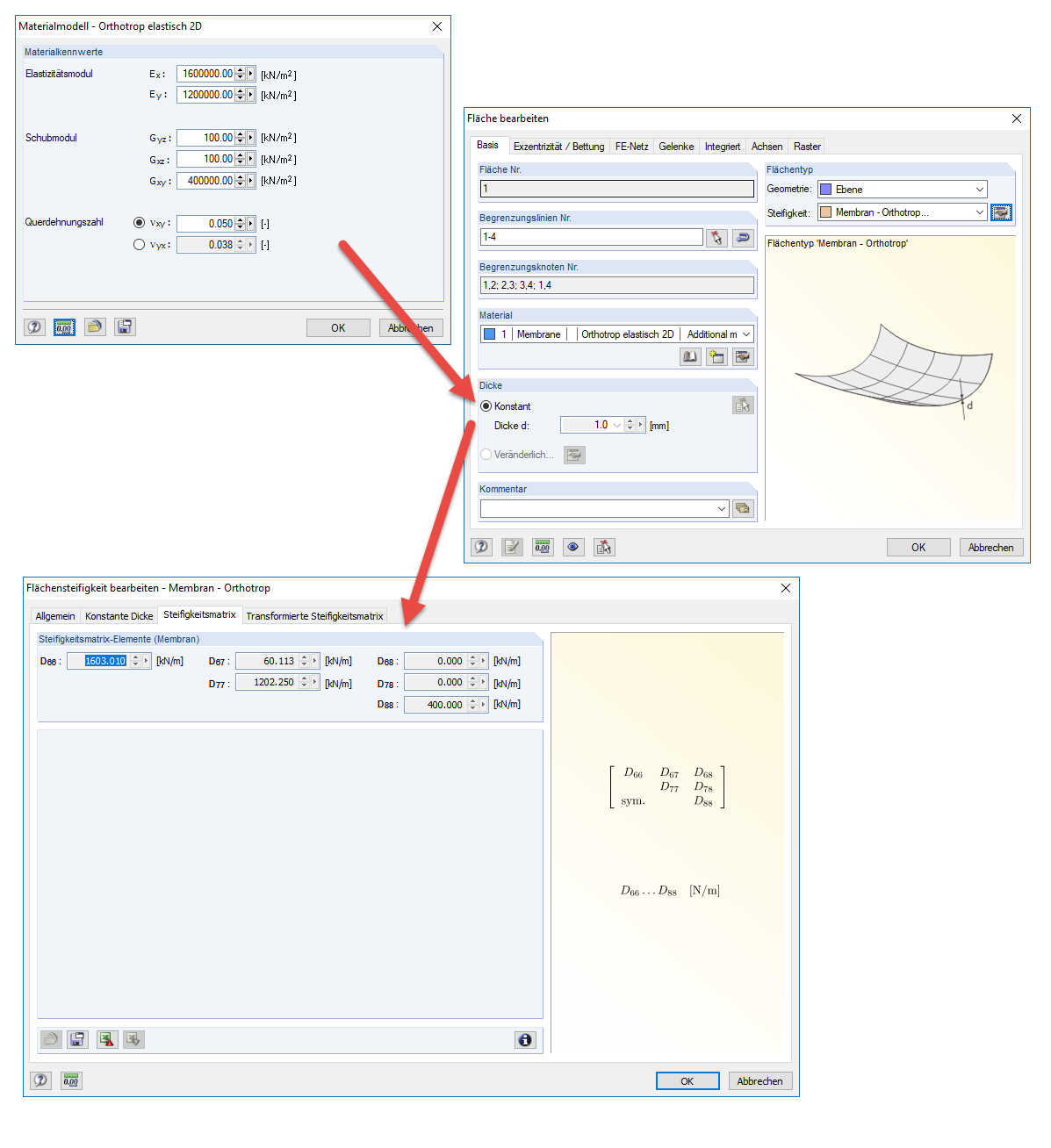 Interaction of Stiffness Entry and Thickness Specification