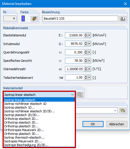 Material Models in 3D Environment