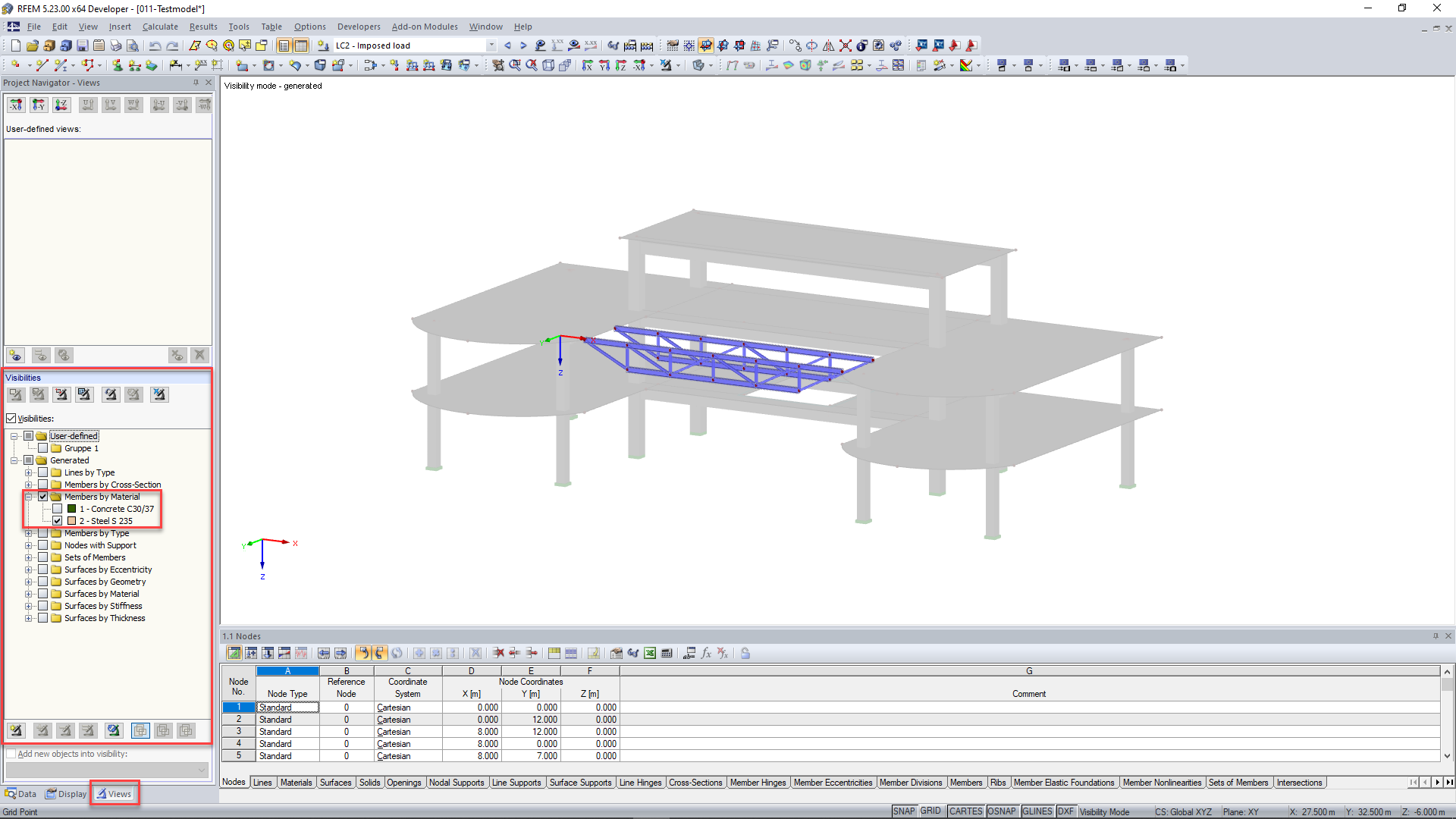 Visibilities in Views Navigator