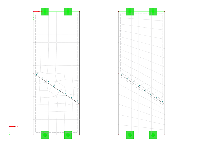 Displaying Differences in Generated FE Mesh on both Models