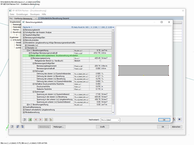 Designing Details for Reinforcement Layer Selected in Module Window 2.1