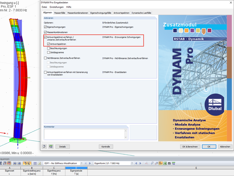 Selecting Module: Forced Vibrations