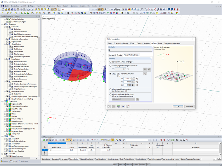Edit Surface - Tab "Axes for Results"