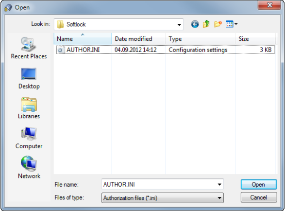 Loading Authorization File AUTHOR.INI