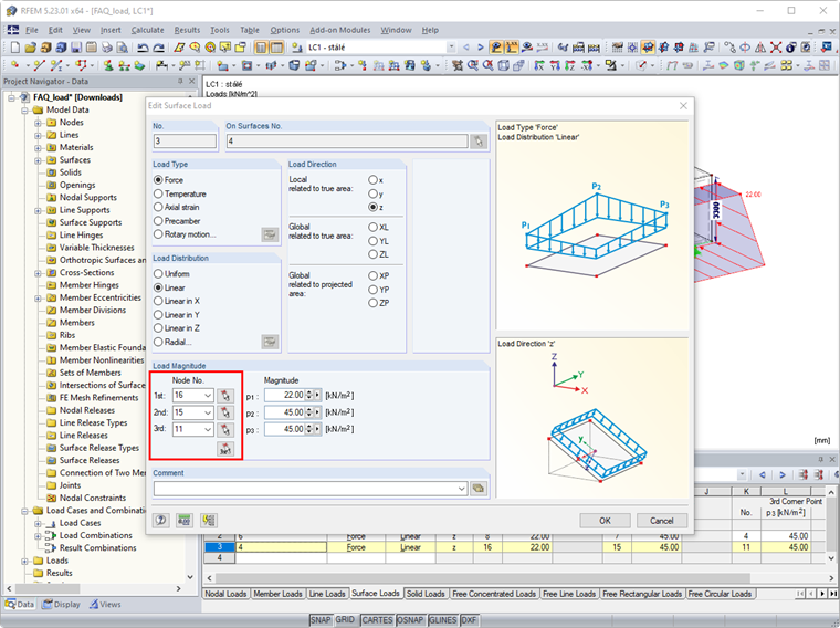 Changing Nodes Defining Load Magnitude