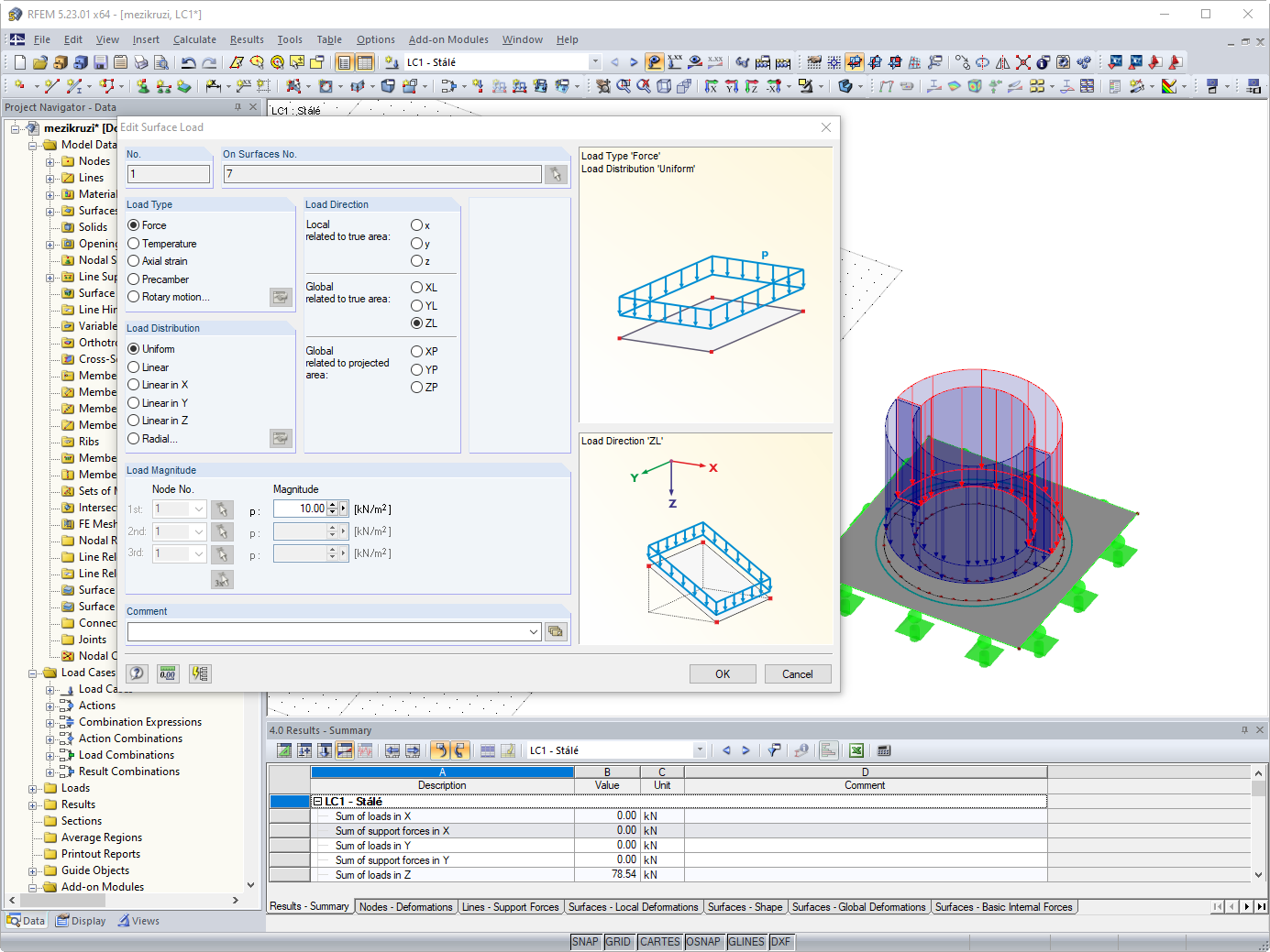 Load on Circular Ring Surfaces