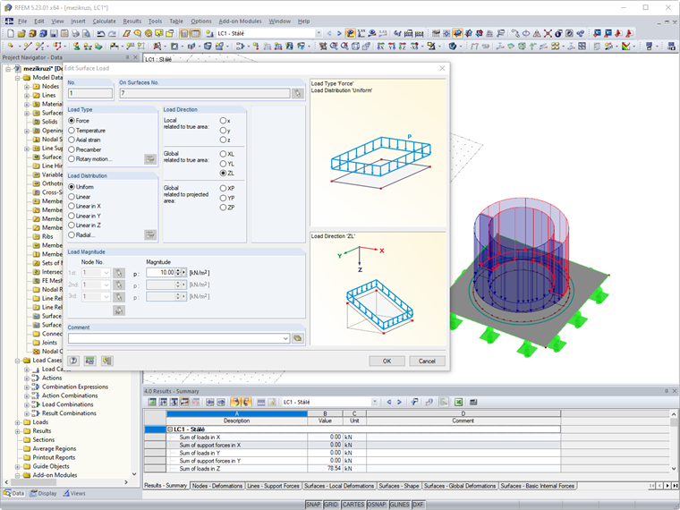 Load on Circular Ring Surfaces