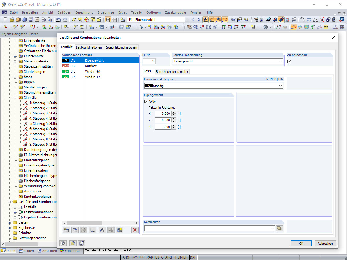 Dialog Box for Manual Combination