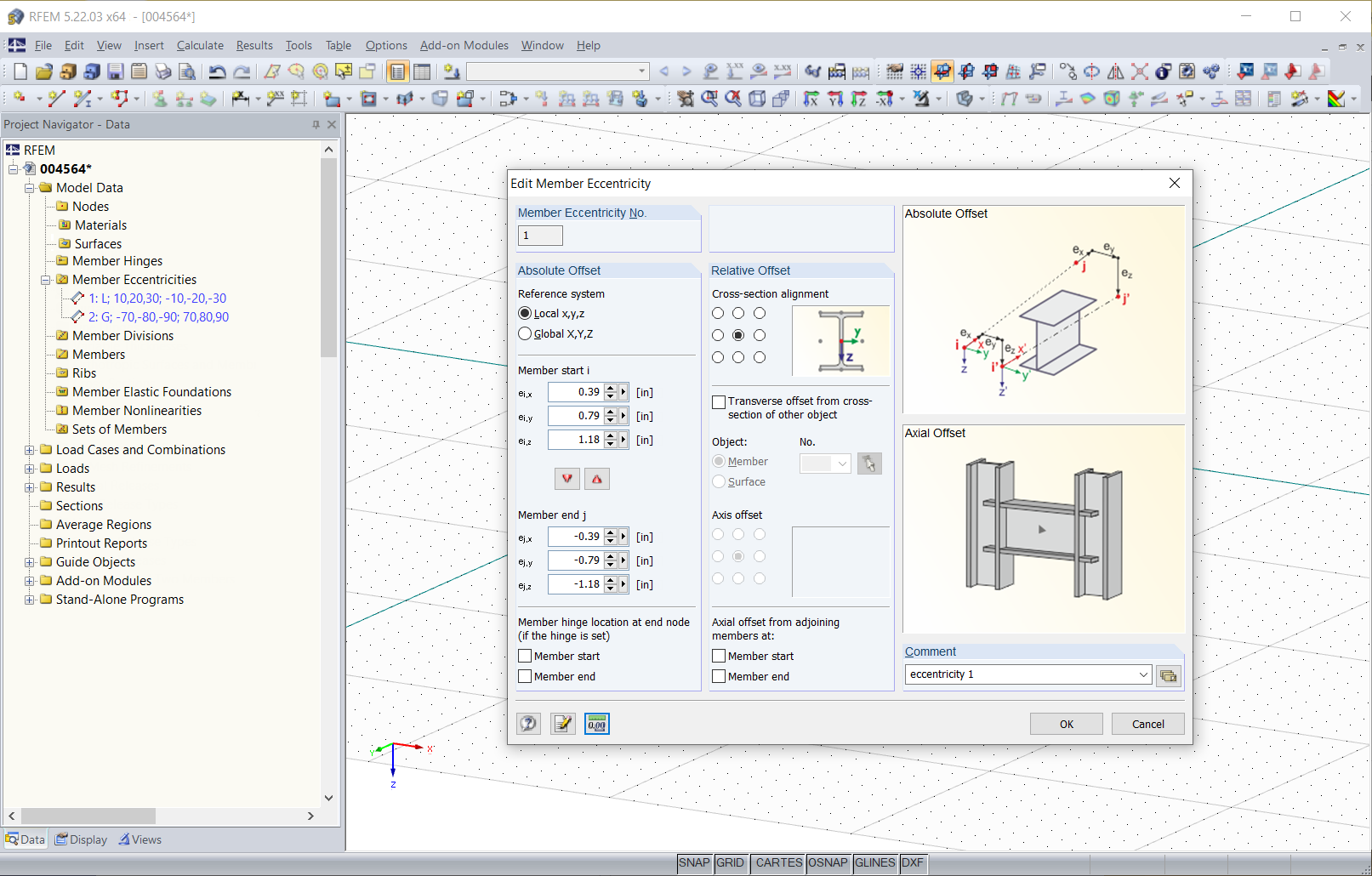 Member Eccentricities Created Using Macro