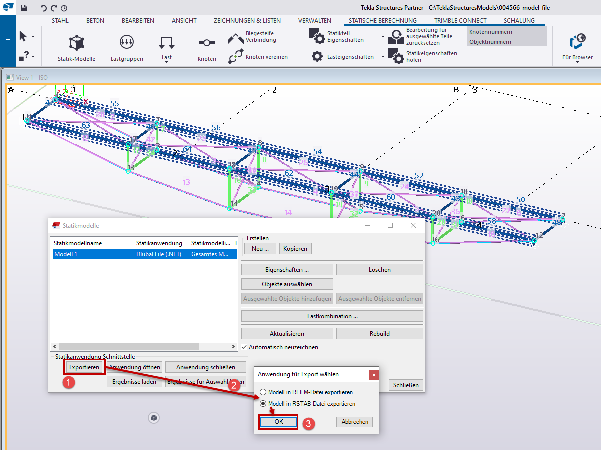 Selecting Application for Export