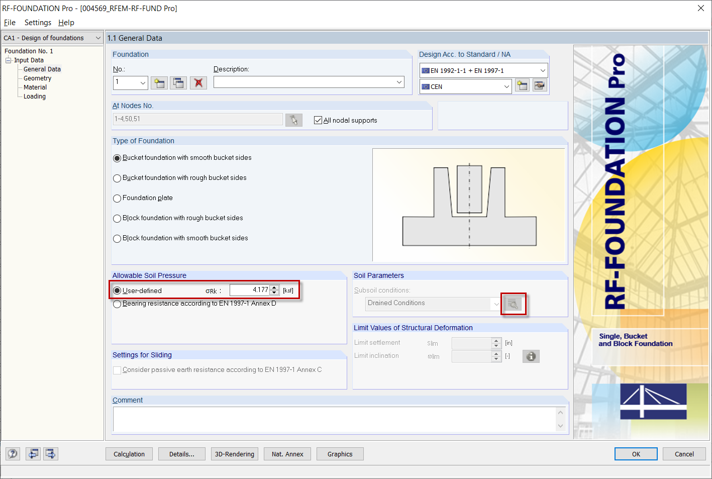 Direct Specification of Allowable Soil Pressure Without Calculation Using Formulas According to EN 1997-1, Annex D
