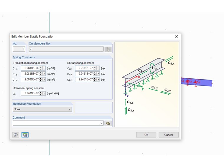 Maximum Values of Member Elastic Foundation