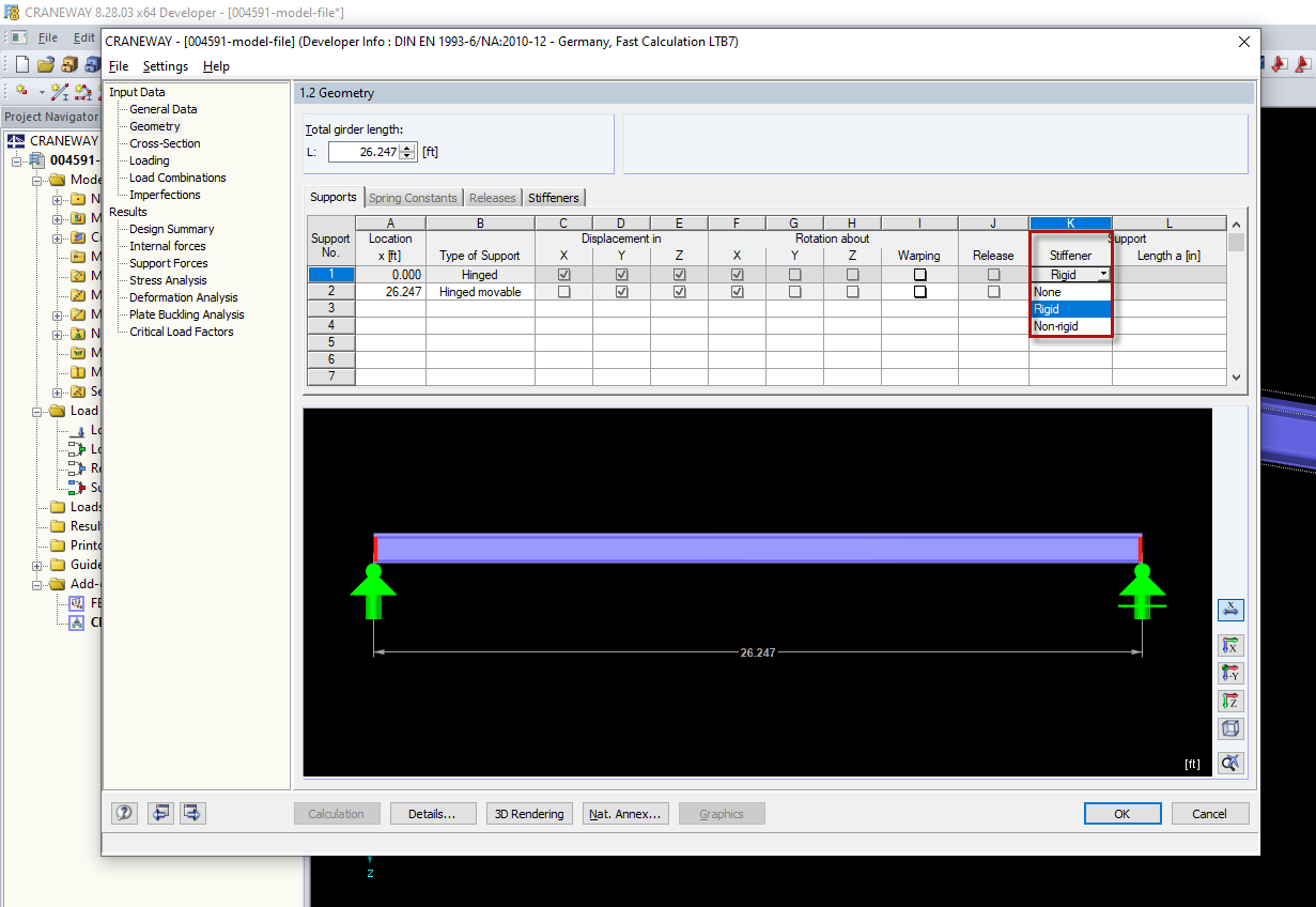 Selecting Stiffener