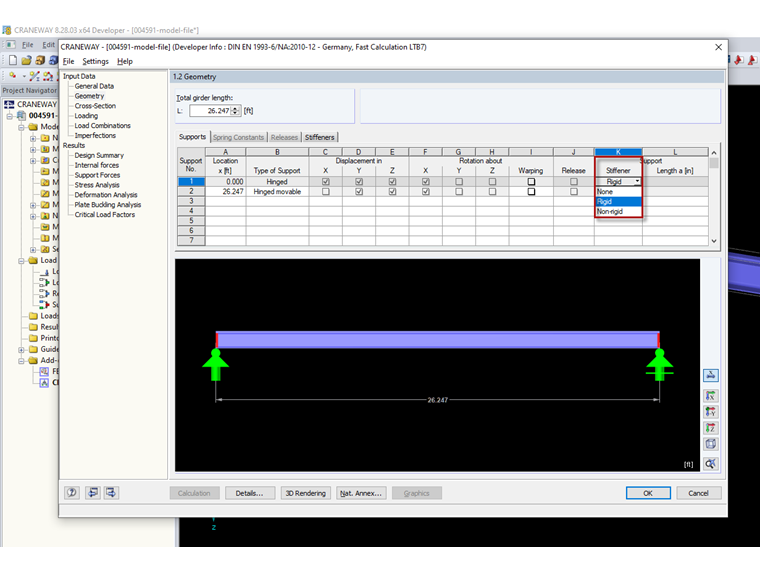 Selecting Stiffener