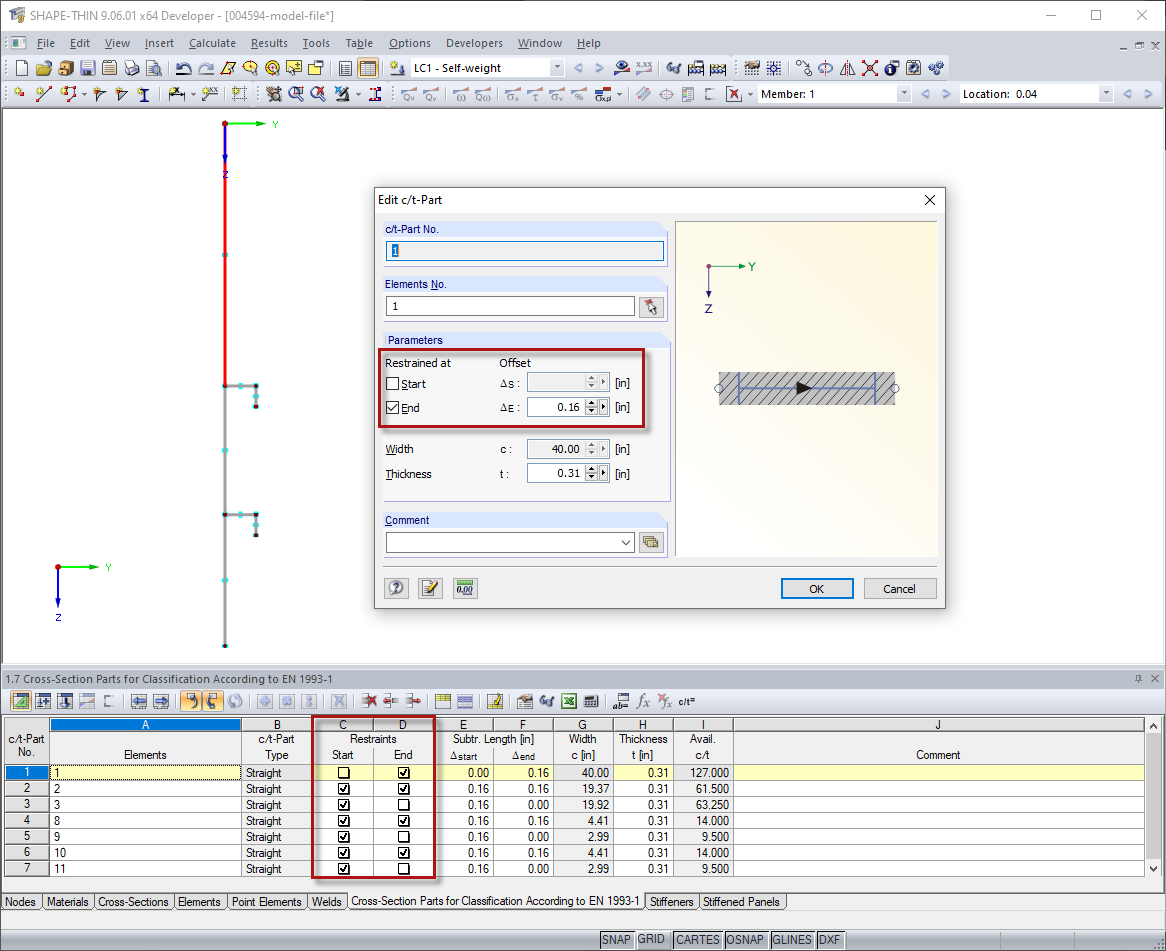 Support in Dialog Box and Table (Marked in Red)
