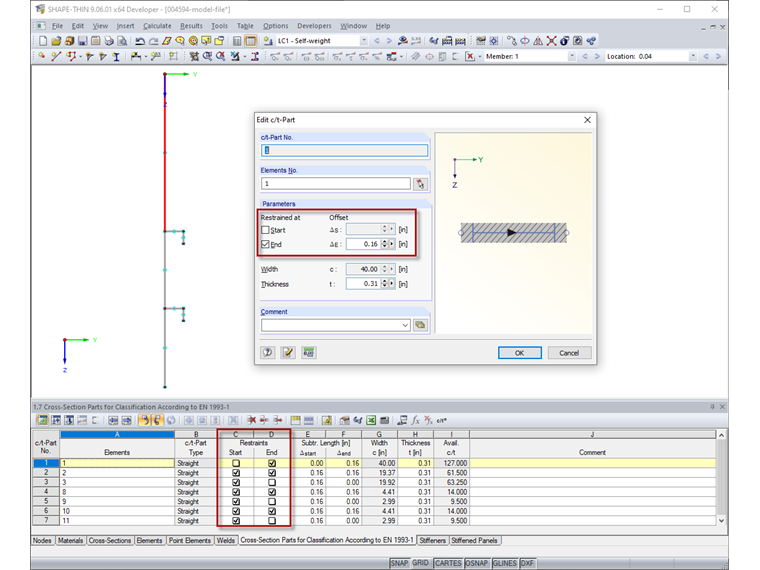 Support in Dialog Box and Table (Marked in Red)