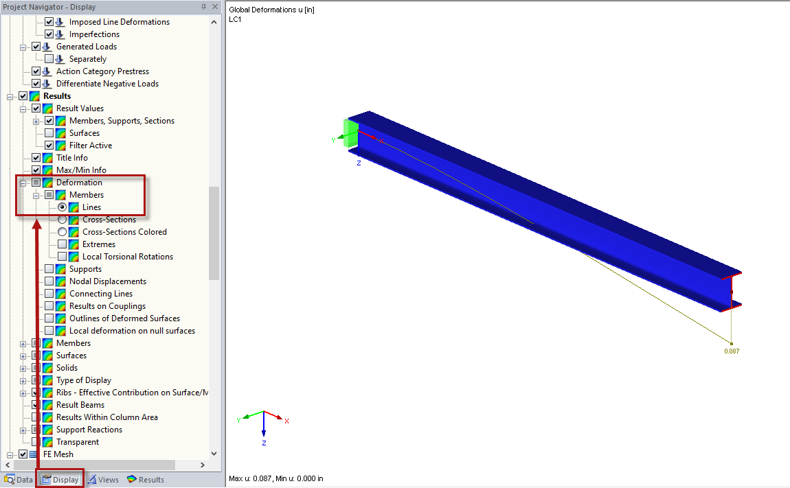 Result Display: Lines