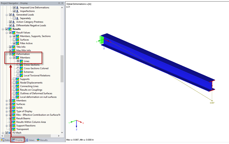 Result Display: Lines