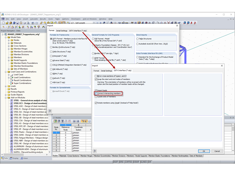 STP Import - Settings