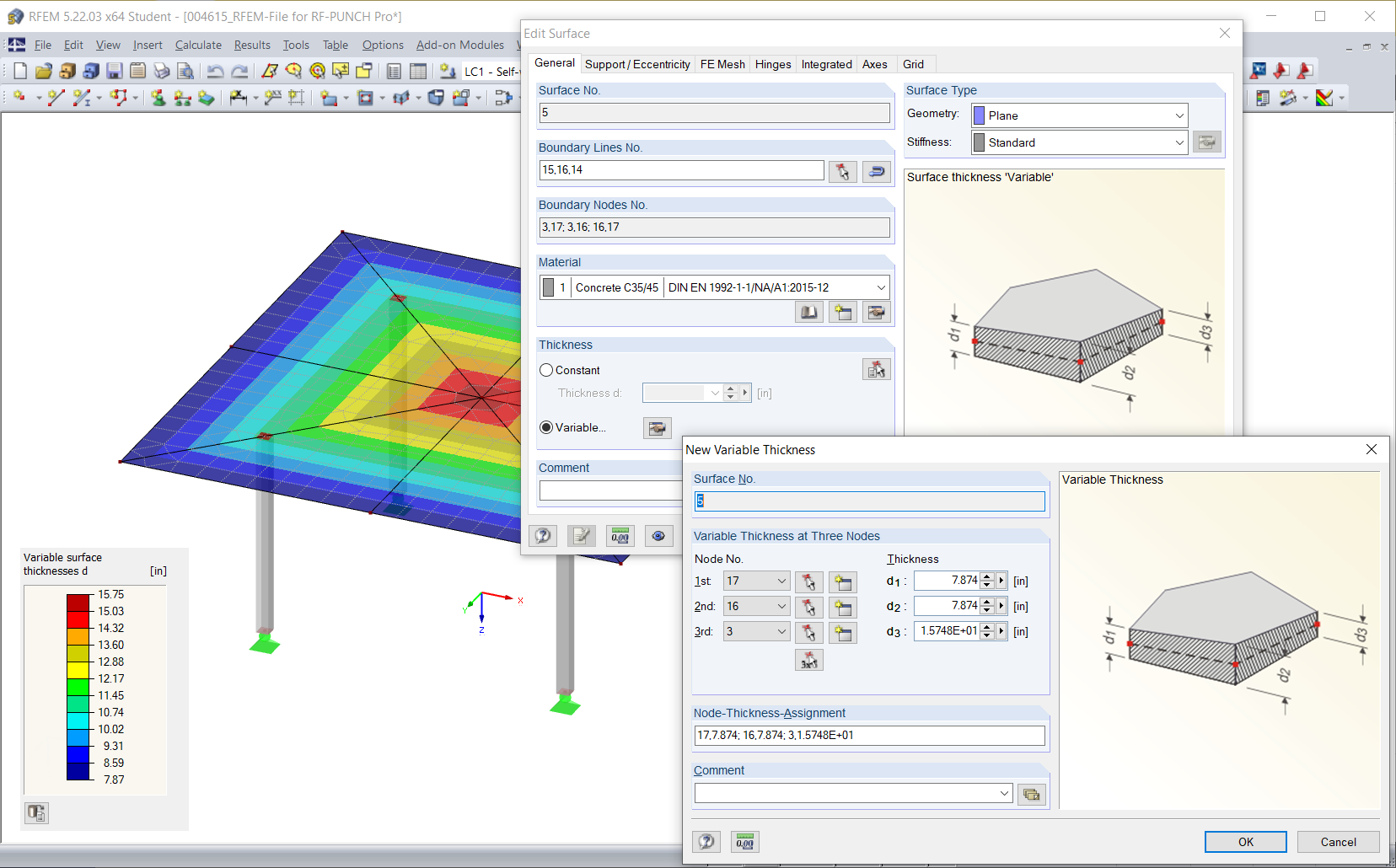 Surfaces with Variable Thickness