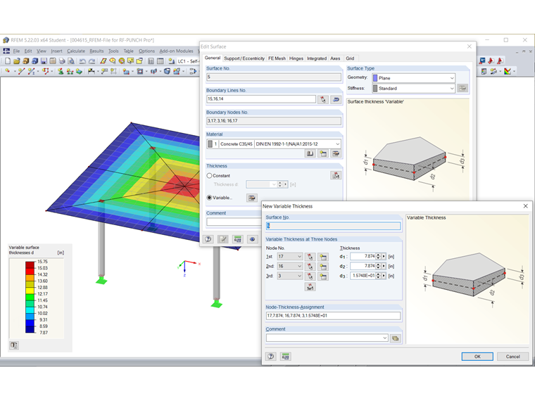 Surfaces with Variable Thickness