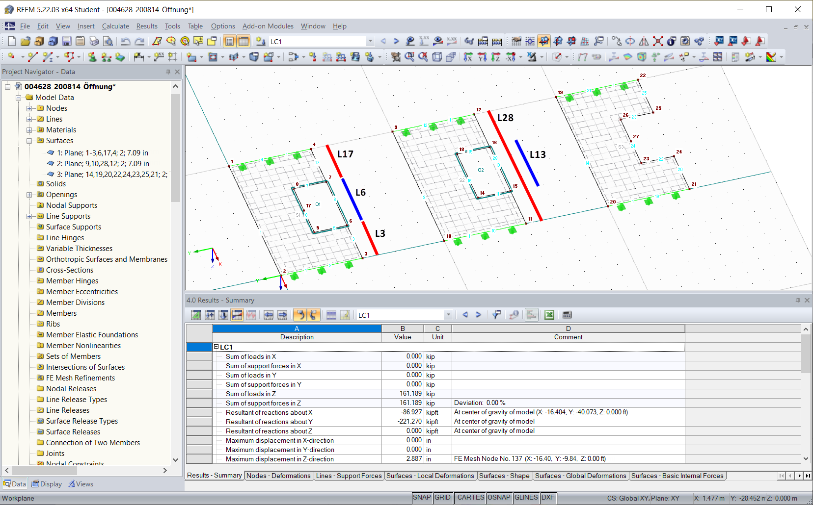 Surfaces with Opening - Border Lines