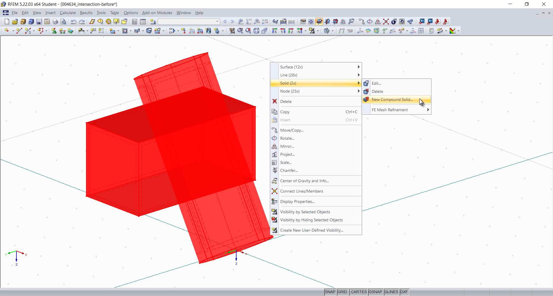 Creating Compound Solid and thus Intersections