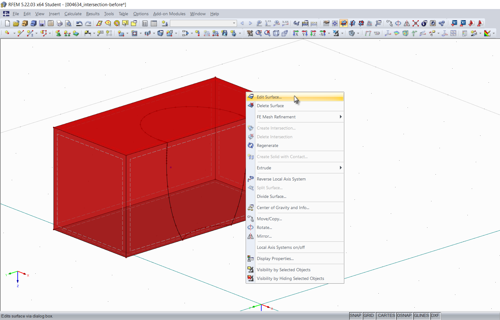 Surfaces of Cuboid with Intersection Lines
