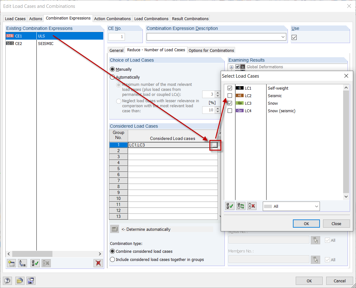 Settings for Permanent/Transient Design Situation