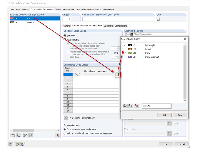 Settings for Permanent/Transient Design Situation