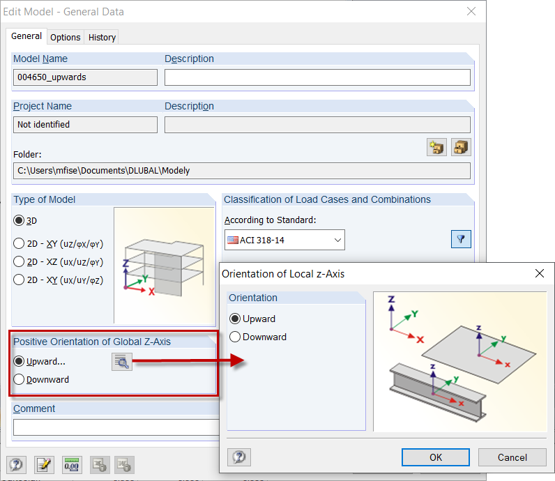 General Data with Definition of Axes