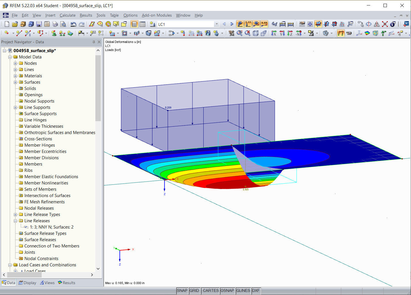 Supporting Surface Right After Slippage of 3 mm