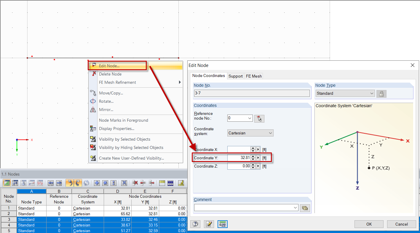 Adjusting Node Coordinates