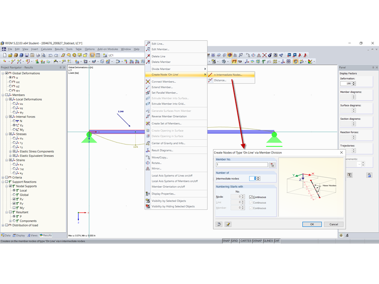 Creating Node on Line