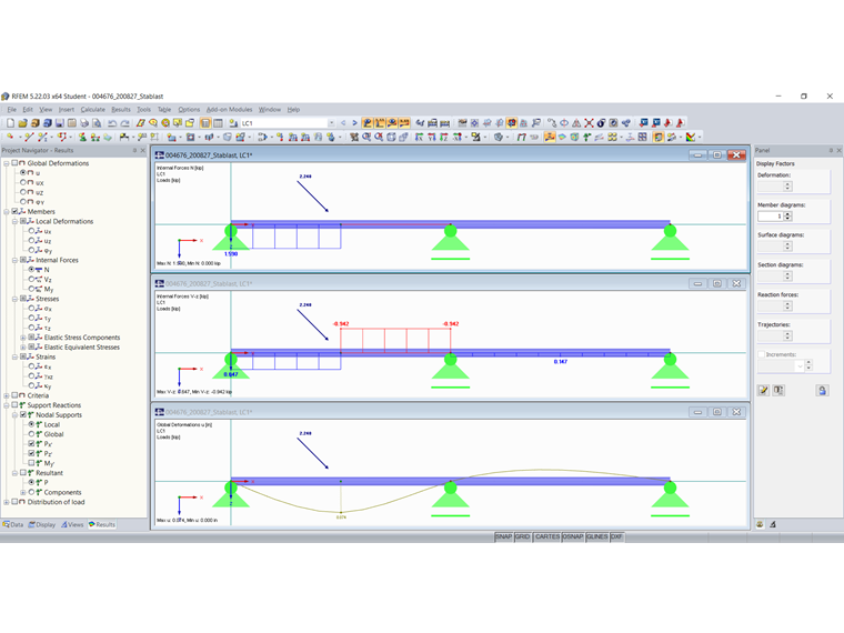 Results with Oblique Nodal Load