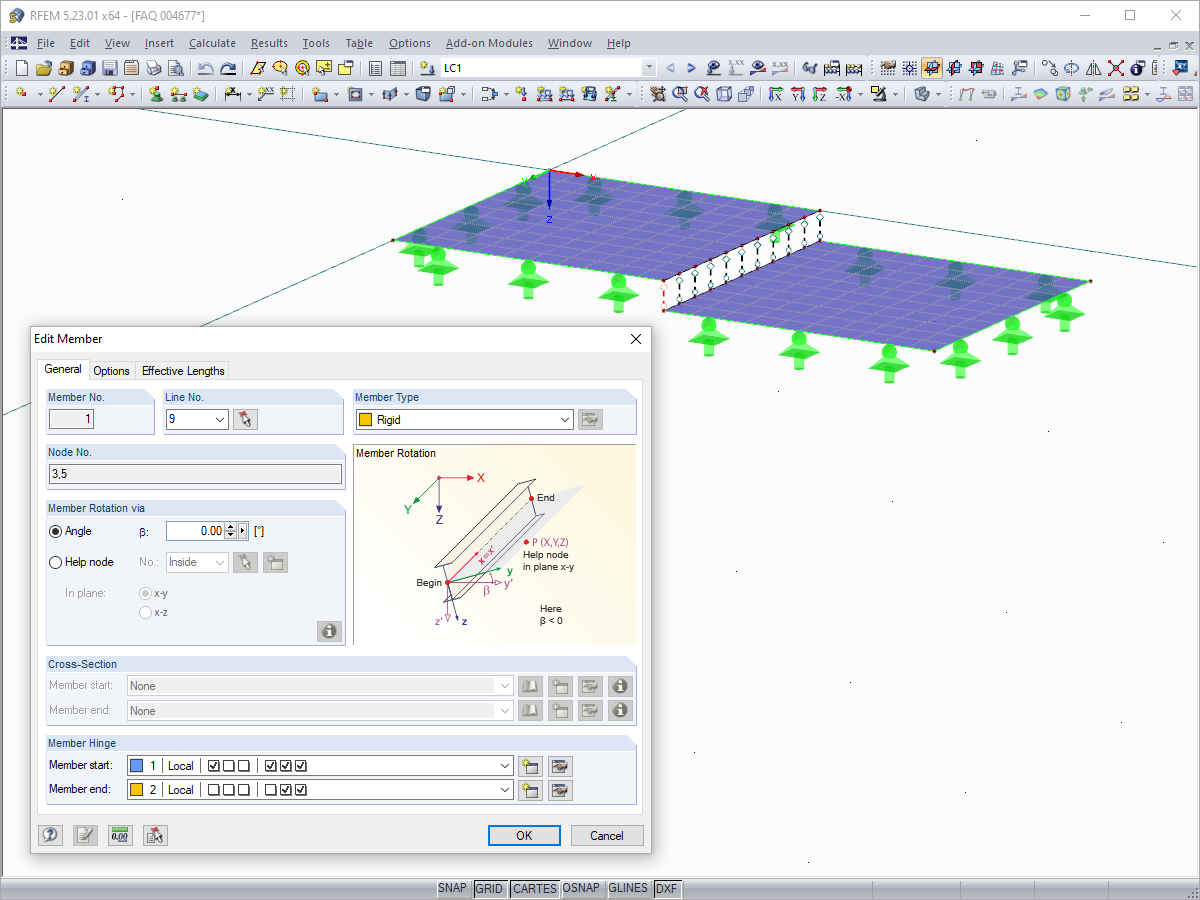 Surface Coupling Using Rigid Members with Member Hinges